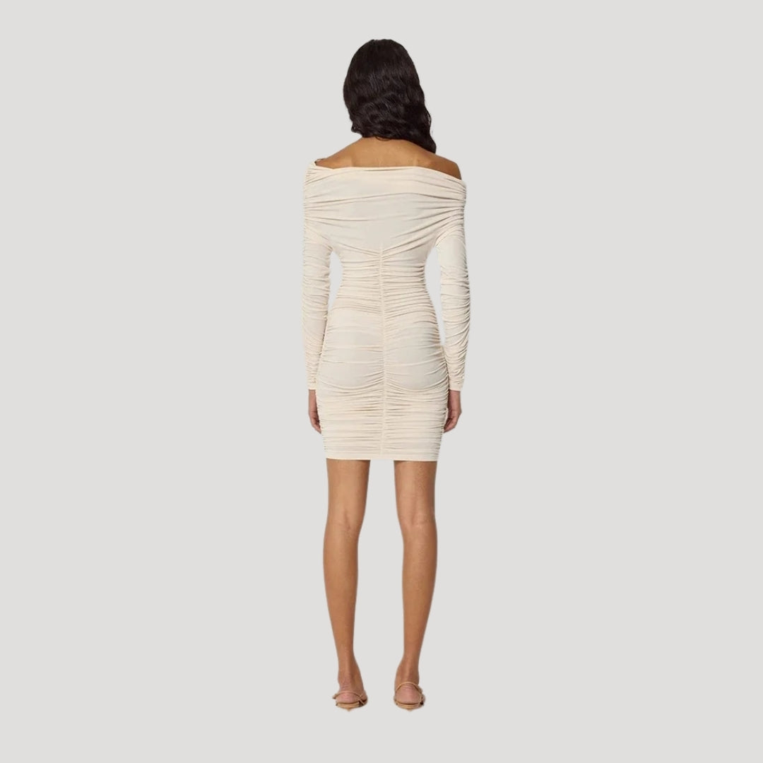 LP | Miniabito bodycon da donna senza spalline con balze
