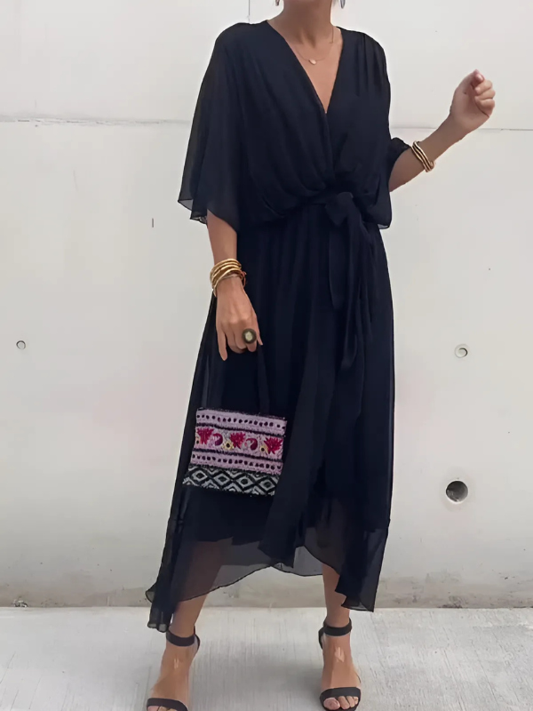 LP | Intramontabile abito midi con un look a portafoglio