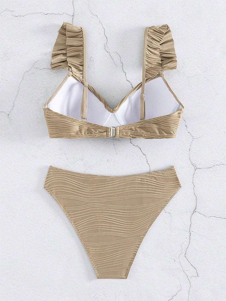 LP | Bikini con volant a tinta unita da donna in 2 colori S-XL