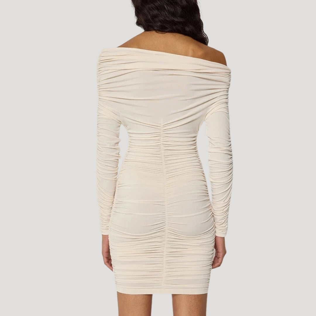 LP | Miniabito bodycon da donna senza spalline con balze