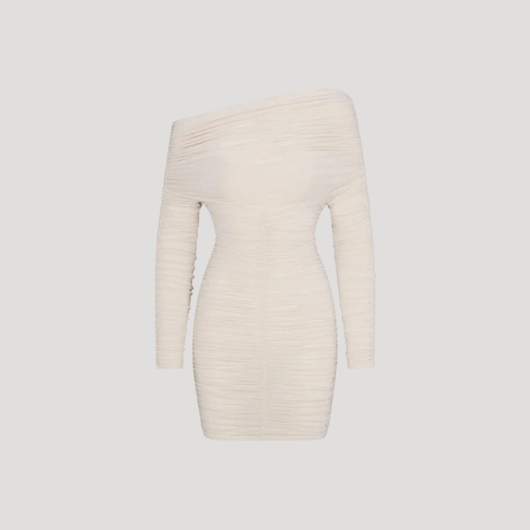 LP | Miniabito bodycon da donna senza spalline con balze