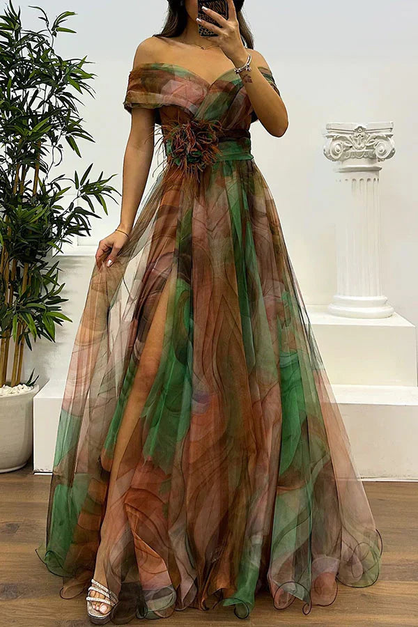 LP | Splendido maxi abito off-the-shoulder