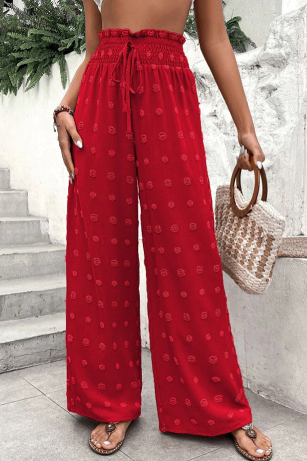LP | Pantaloni jacquard a vita alta e pantaloni a gamba larga per il tempo libero
