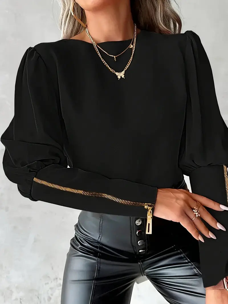 LP | Top elegante da donna con maniche a sbuffo