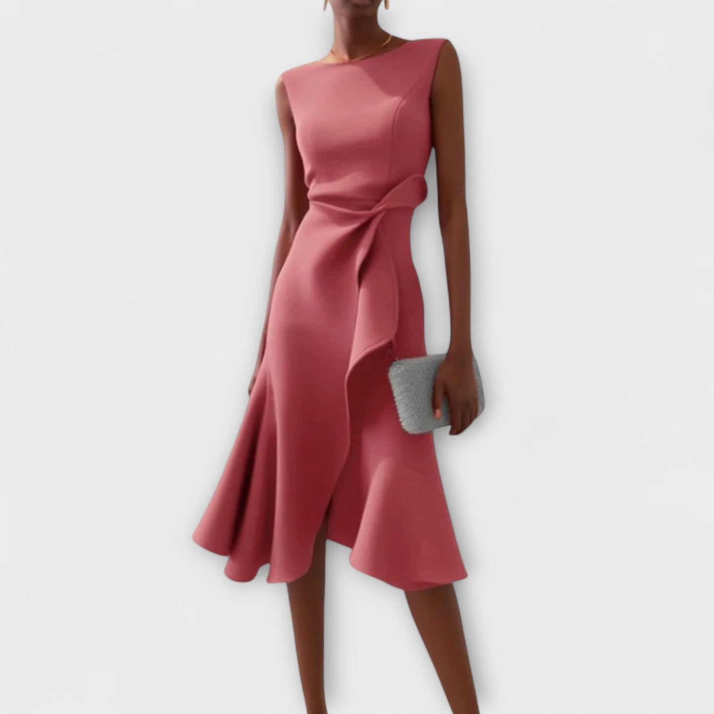LP | Juliette™ - Abito midi asimmetrico elegante e drappeggiato