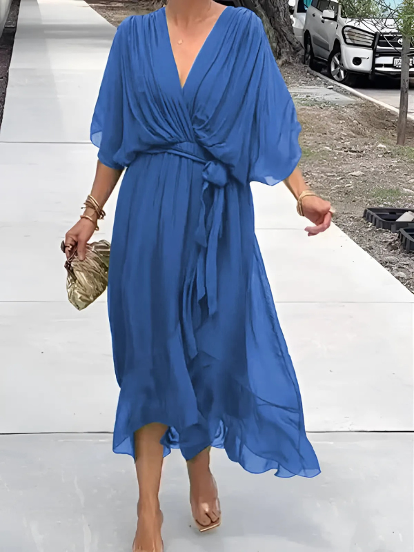 LP | Intramontabile abito midi con un look a portafoglio