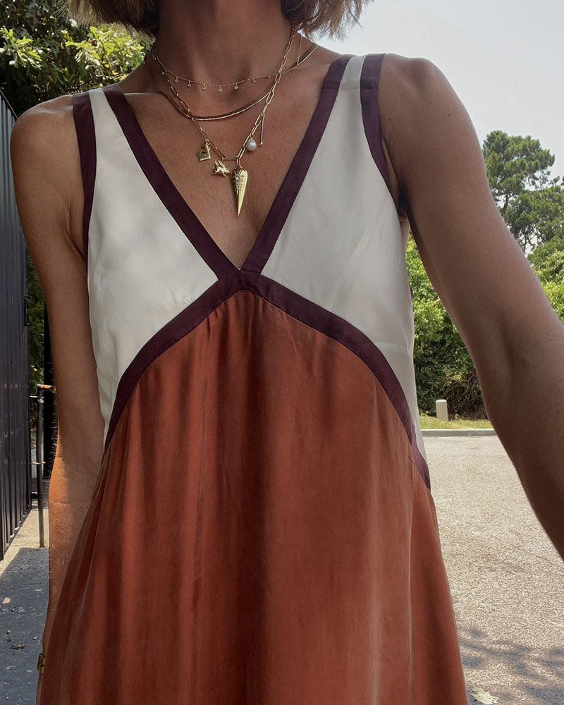 LP | Maxi abito leggero con scollo a V