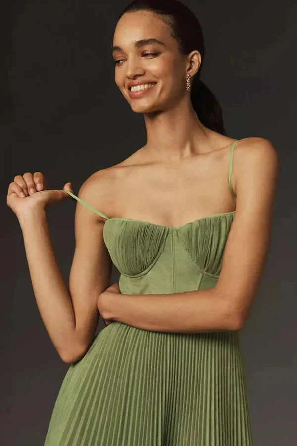 LP | Elegante abito midi plissettato fit & flare