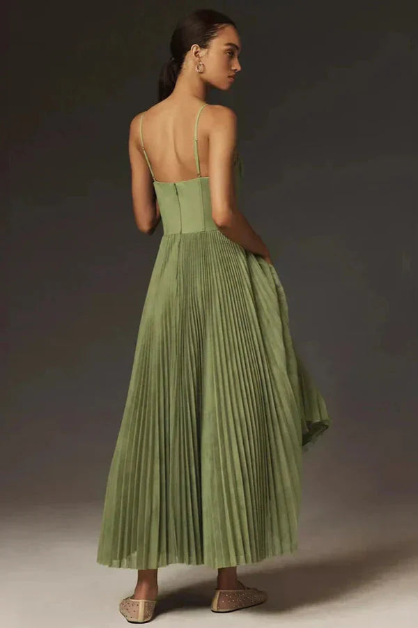 LP | Elegante abito midi plissettato fit & flare