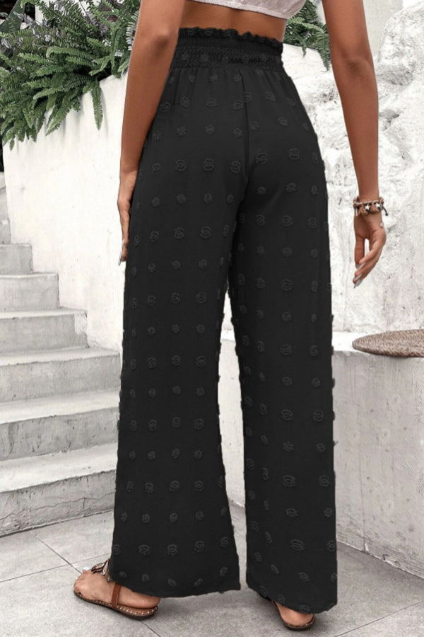 LP | Pantaloni jacquard a vita alta e pantaloni a gamba larga per il tempo libero