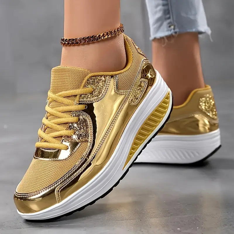LP | Scarpe da ginnastica da donna in look metallizzato