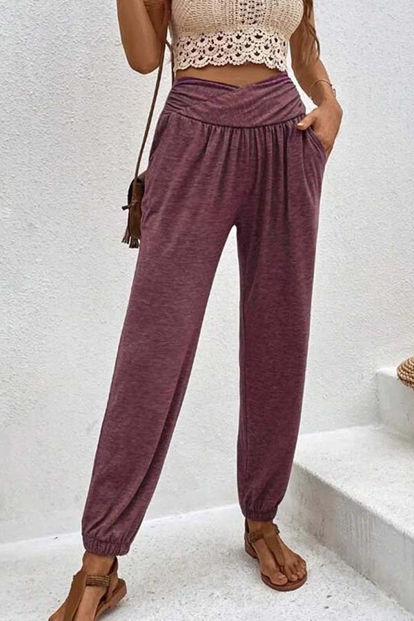 LP | Pantaloni casual a vita alta con tasca allentata