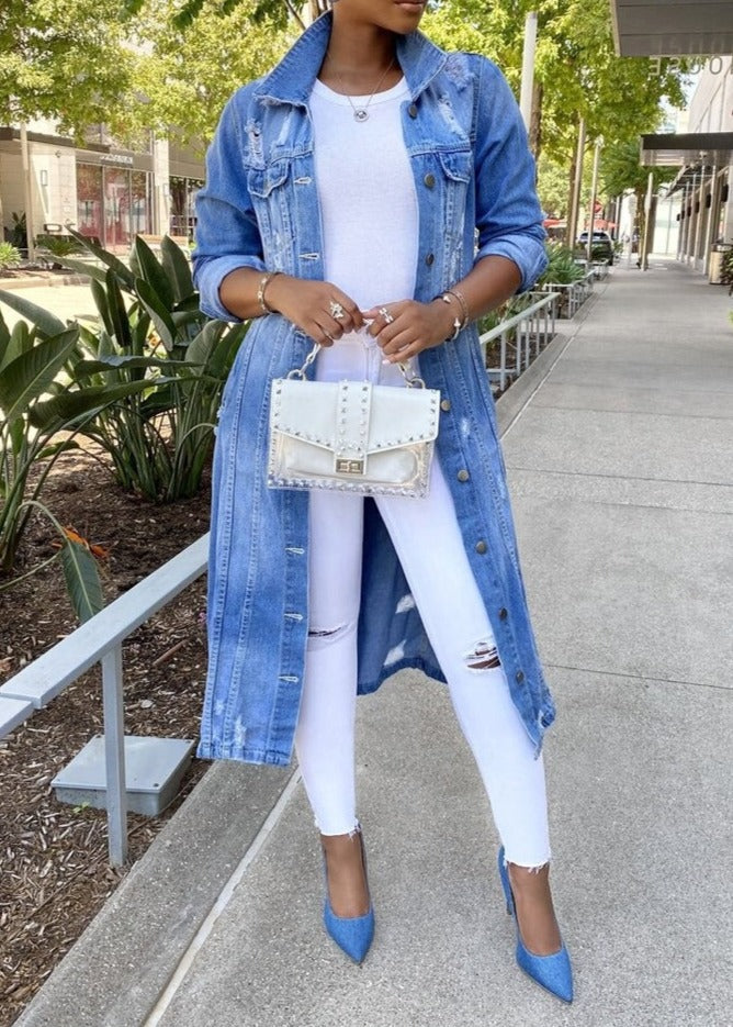 LP | Giacca di jeans lunga da donna