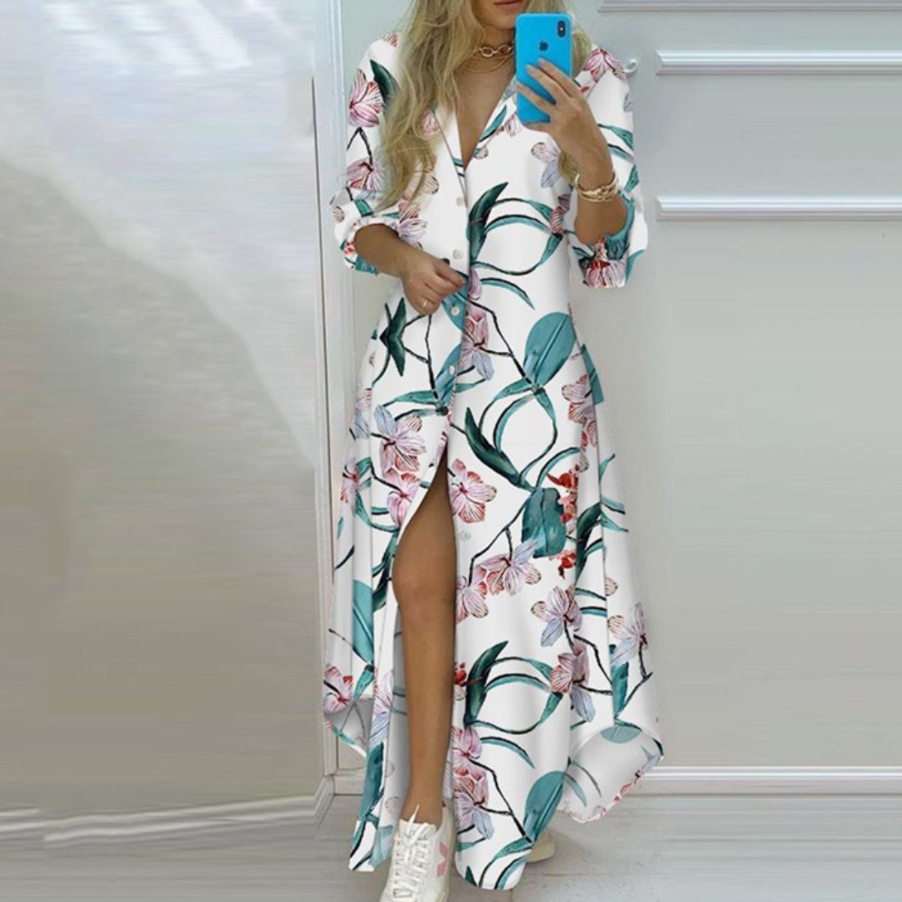 LP | maxi abito elegante a maniche lunghe per occasioni casual e formali