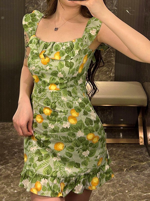 LP | Mini abito verde con volant vintage