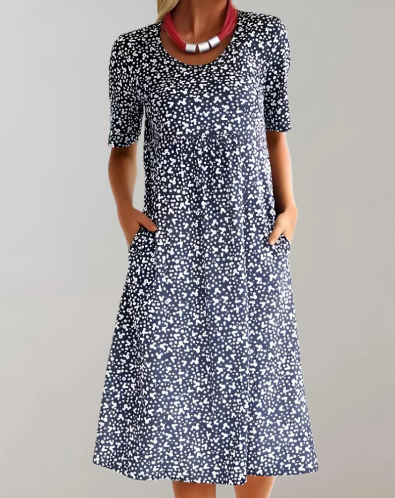LP | Abito midi alla moda con stampa