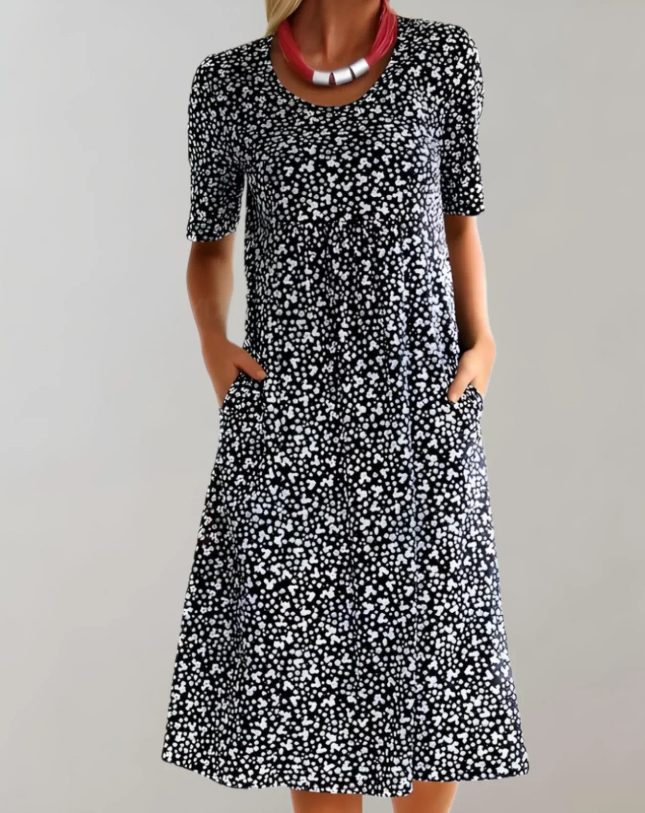 LP | Abito midi alla moda con stampa
