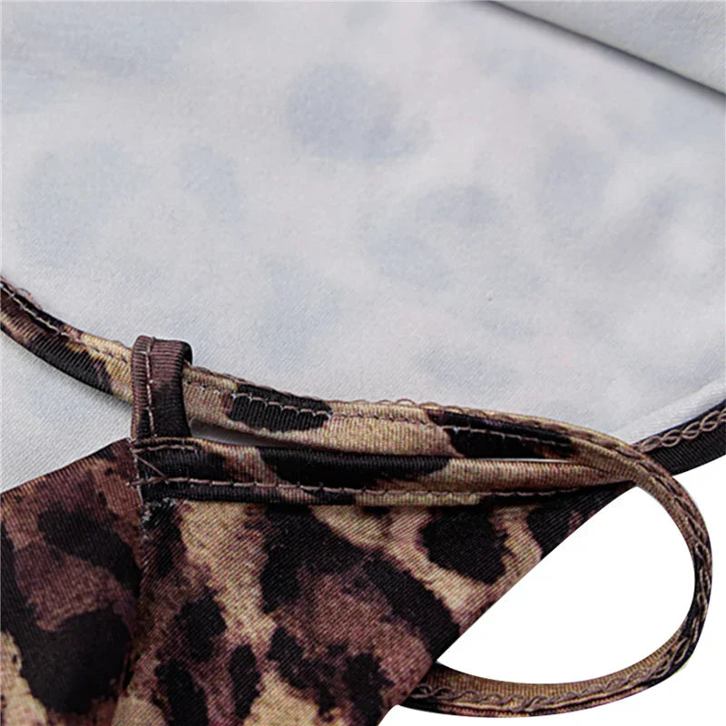 LP | Abito midi con stampa leopardata e spalline incrociate