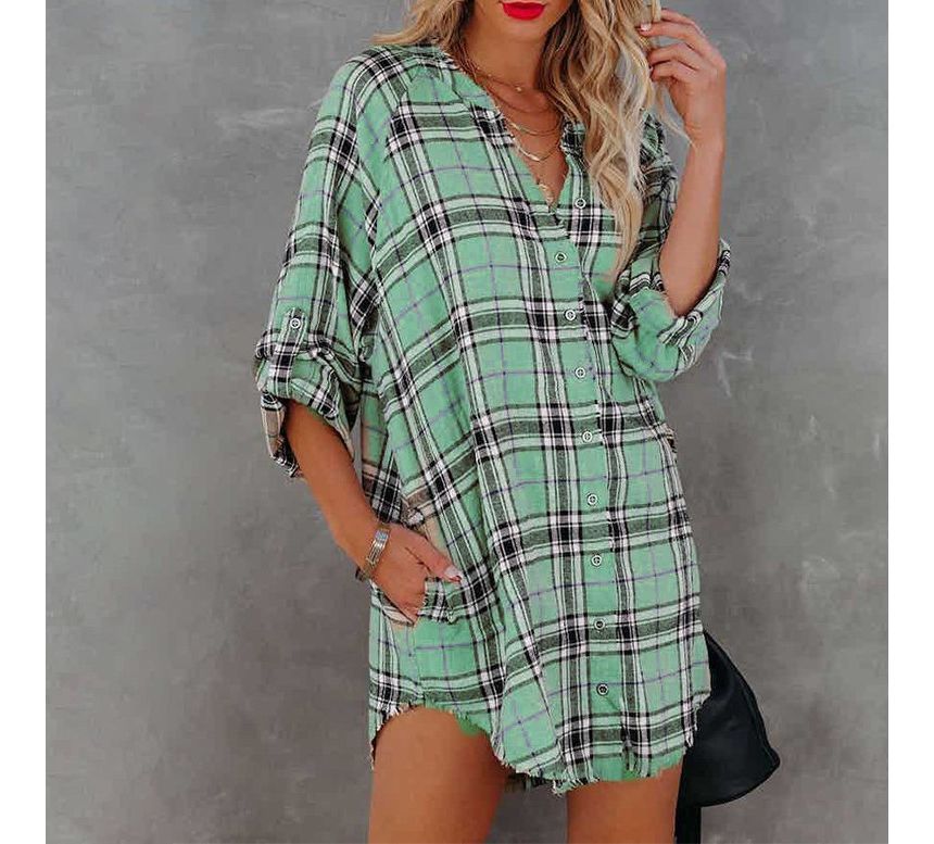 LP | mini abito camicia a scacchi CA23