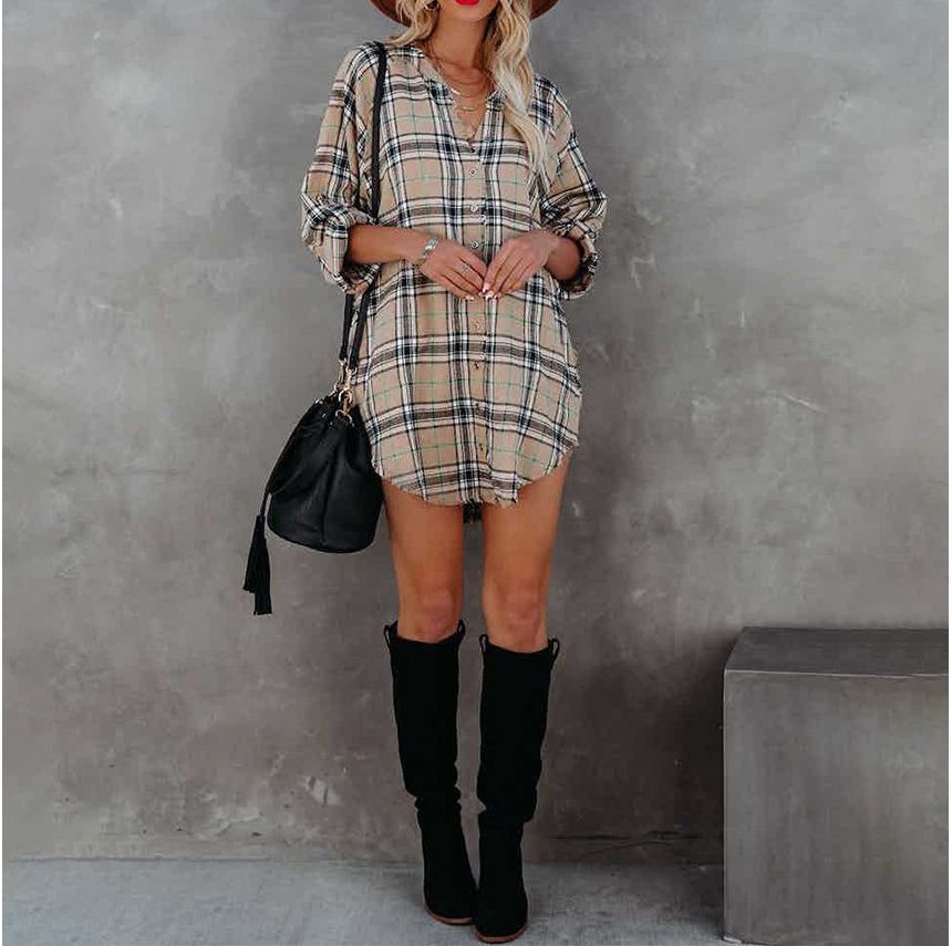 LP | mini abito camicia a scacchi CA23