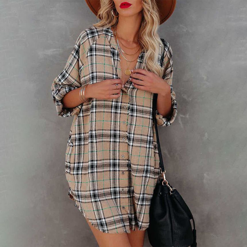 LP | mini abito camicia a scacchi CA23