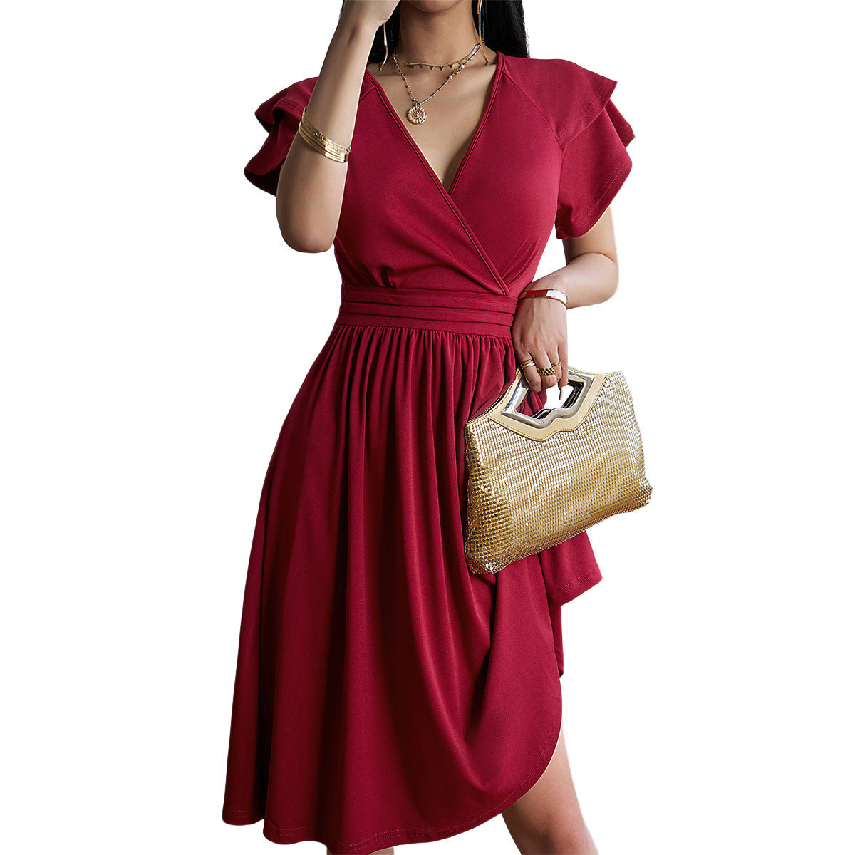 LP | Abito midi elegante con scollatura a V