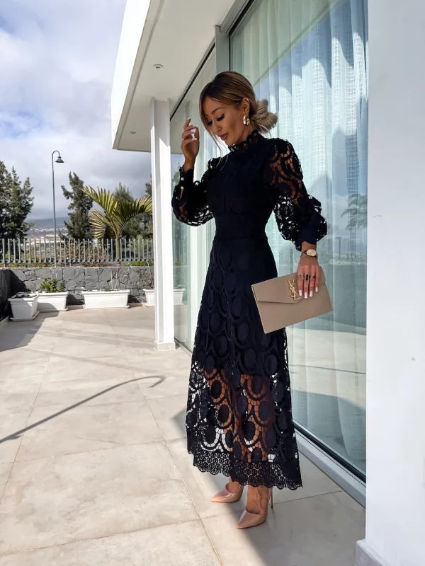 LP | Elegante abito midi in pizzo francese