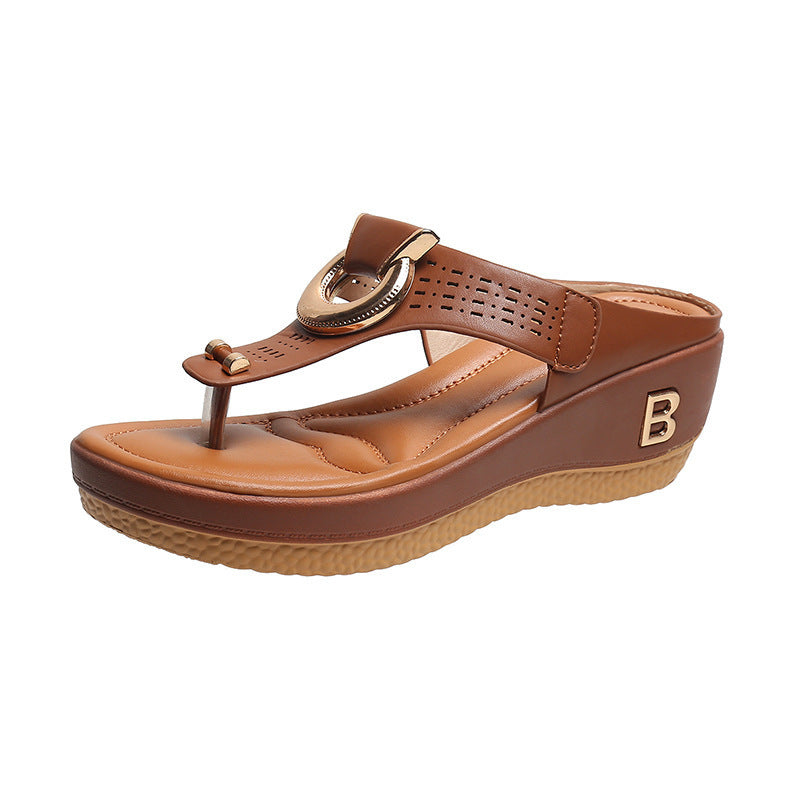 LP | - Sandali con plateau in pelle