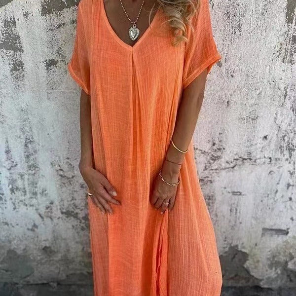 LP | Abito midi elegante con scollo a V