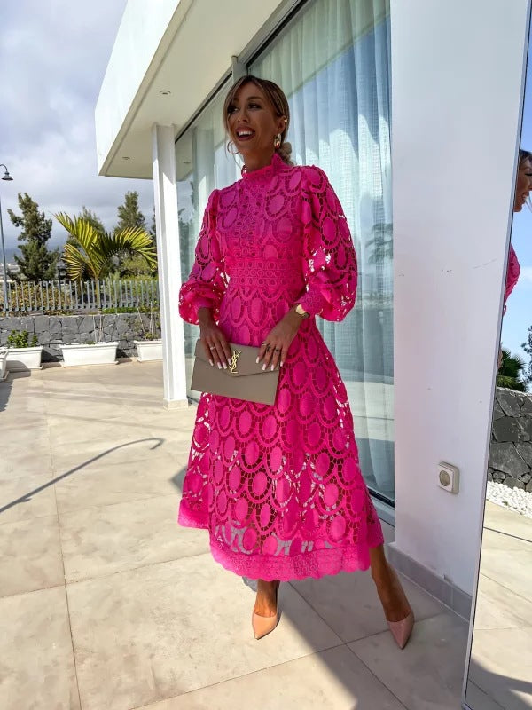 LP | Elegante abito midi in pizzo francese