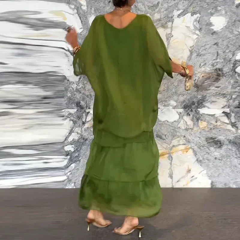 LP | Maxi abito fluido con un look a strati
