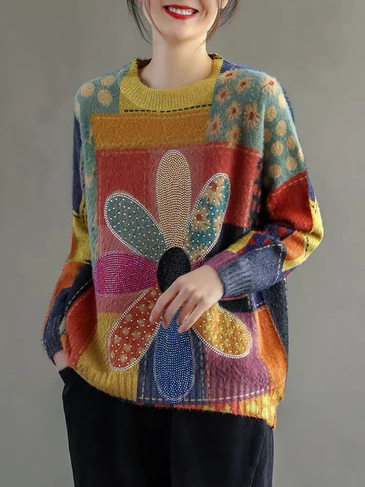 LP Maglia elegante con motivo floreale
