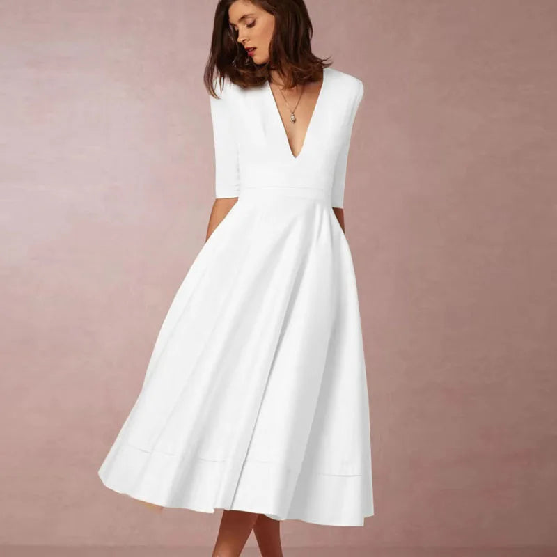 LP | elegante abito midi da donna in stile vintage