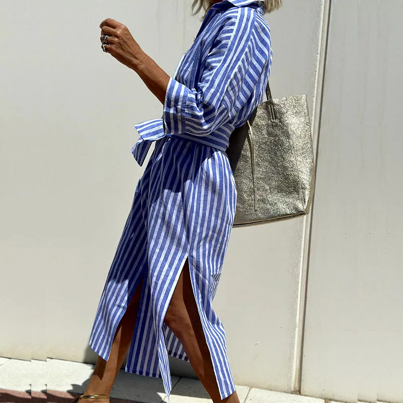 LP | Abito camicia button-up a righe