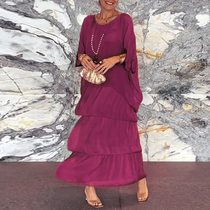 LP | Maxi abito fluido con un look a strati
