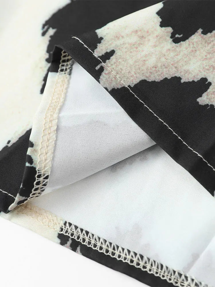 LP | Abito midi con stampa leopardata e maniche a tre quarti