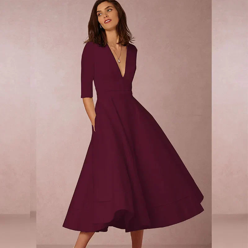 LP | elegante abito midi da donna in stile vintage
