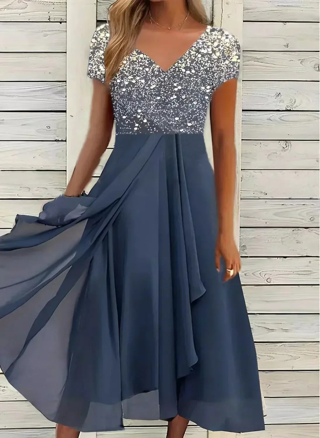 LP | abito midi elegante con gonna ampia