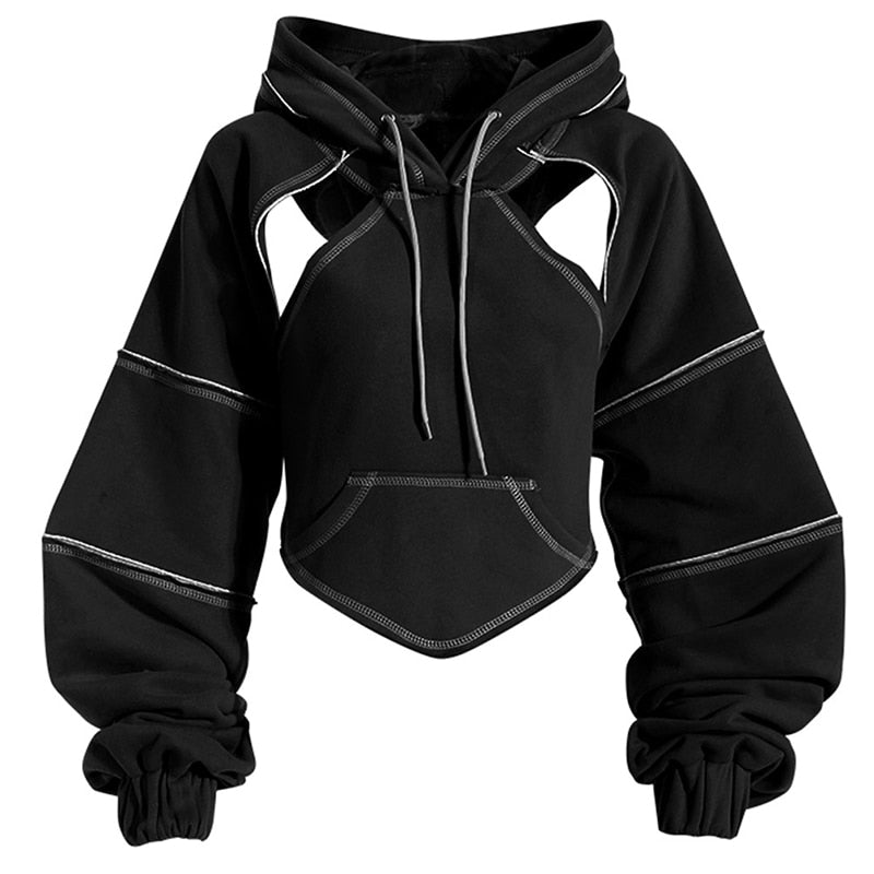 LP | Felpa con cappuccio con ritaglio edgy e scollatura