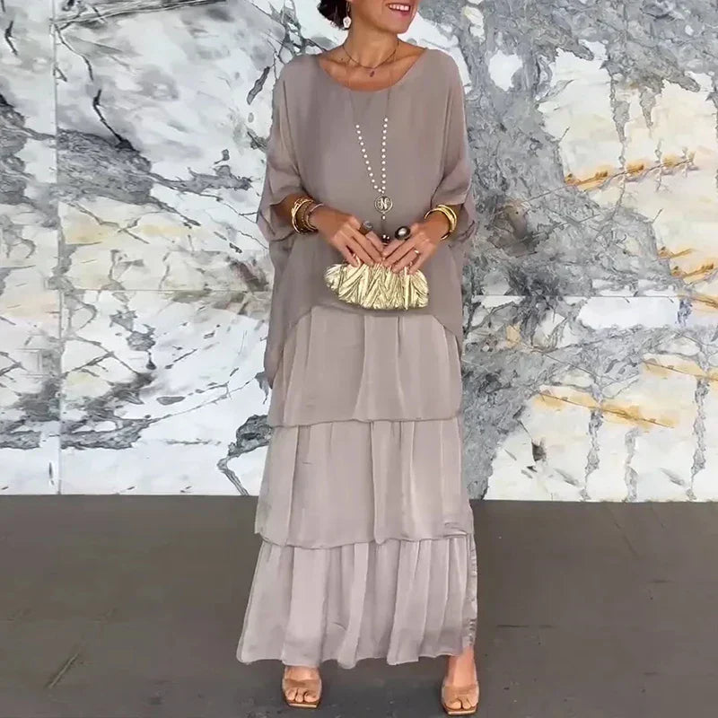 LP | Maxi abito fluido con un look a strati
