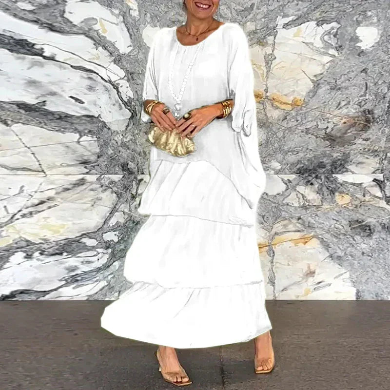 LP | Maxi abito fluido con un look a strati