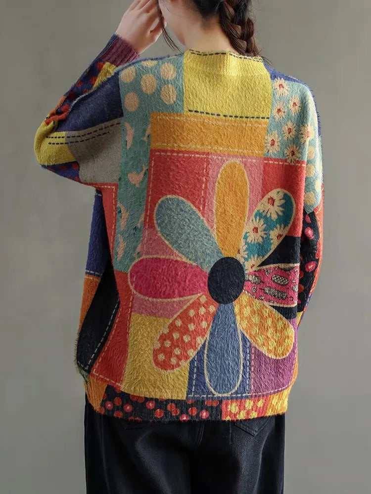 LP Maglia elegante con motivo floreale
