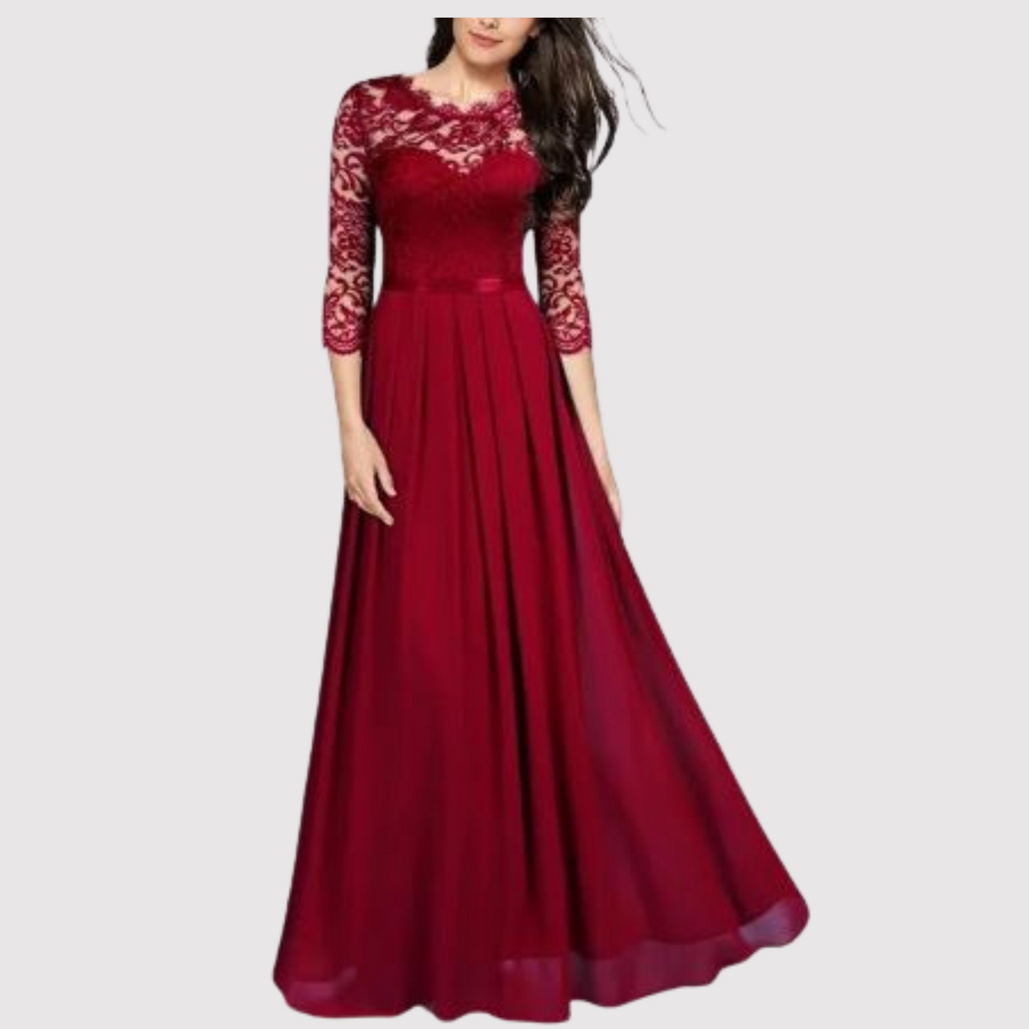 LP | Maxi abito elegante con dettagli in pizzo per ogni occasione