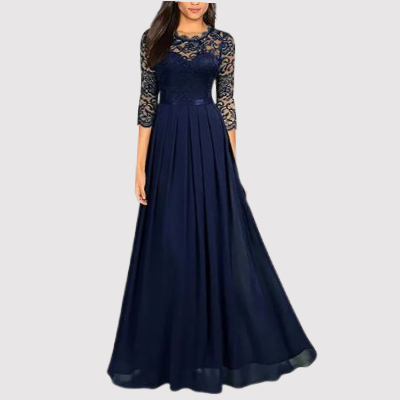 LP | Maxi abito elegante con dettagli in pizzo per ogni occasione