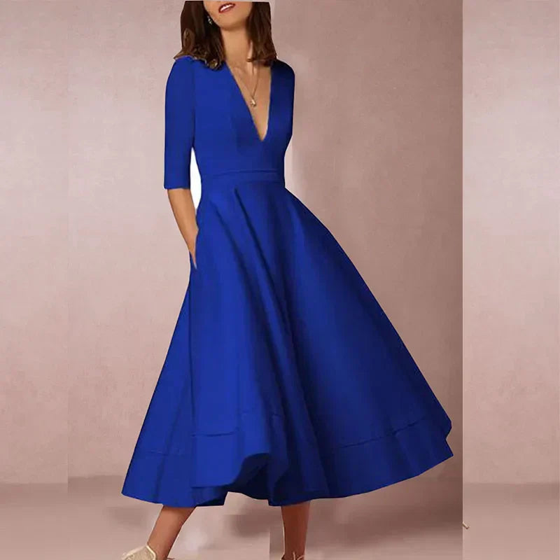 LP | elegante abito midi da donna in stile vintage