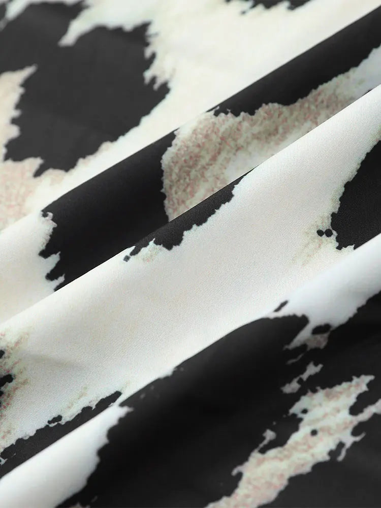 LP | Abito midi con stampa leopardata e maniche a tre quarti