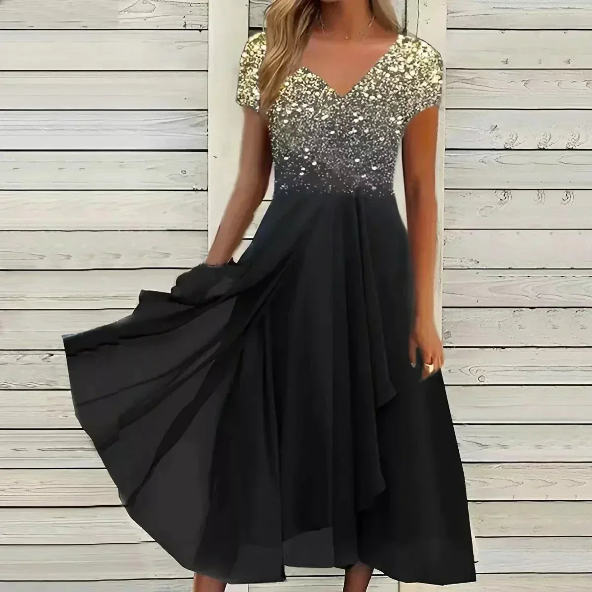 LP | abito midi elegante con gonna ampia