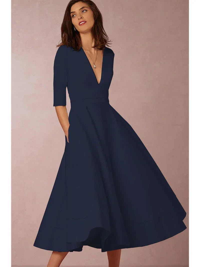 LP | elegante abito midi da donna in stile vintage
