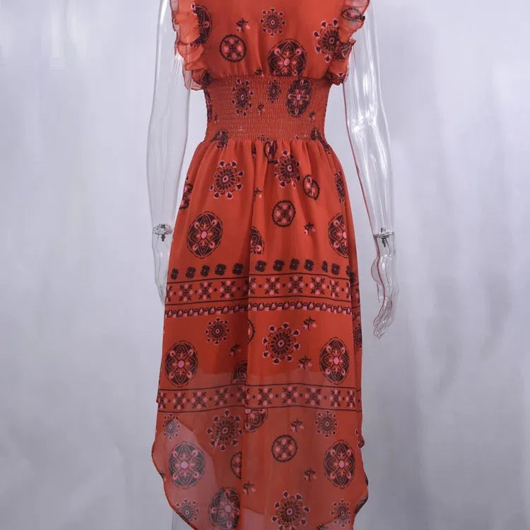 LP | Donne estive modello vintage con volant e abito Midi