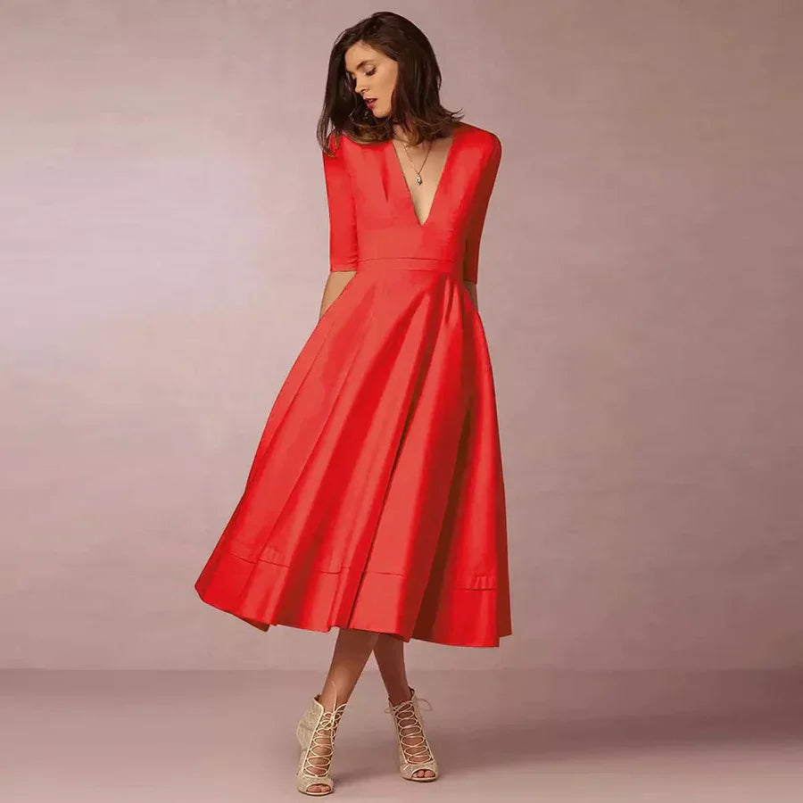 LP | elegante abito midi da donna in stile vintage